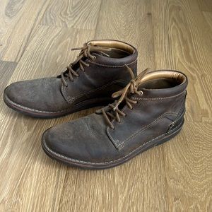 Clarks Mens’ Remsen Hi Brown Leather Boots